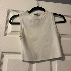 Zara Classic White Knit Top